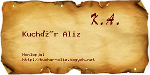 Kuchár Aliz névjegykártya